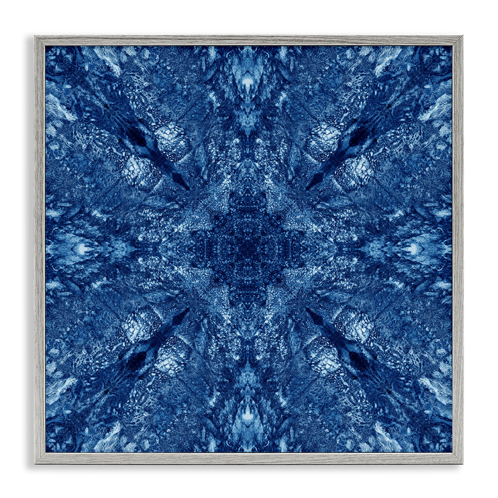 Stupell Industries Centric Symmetry Pattern Abstract Painting Gray Framed Art Print Wall Art, 17 x 17