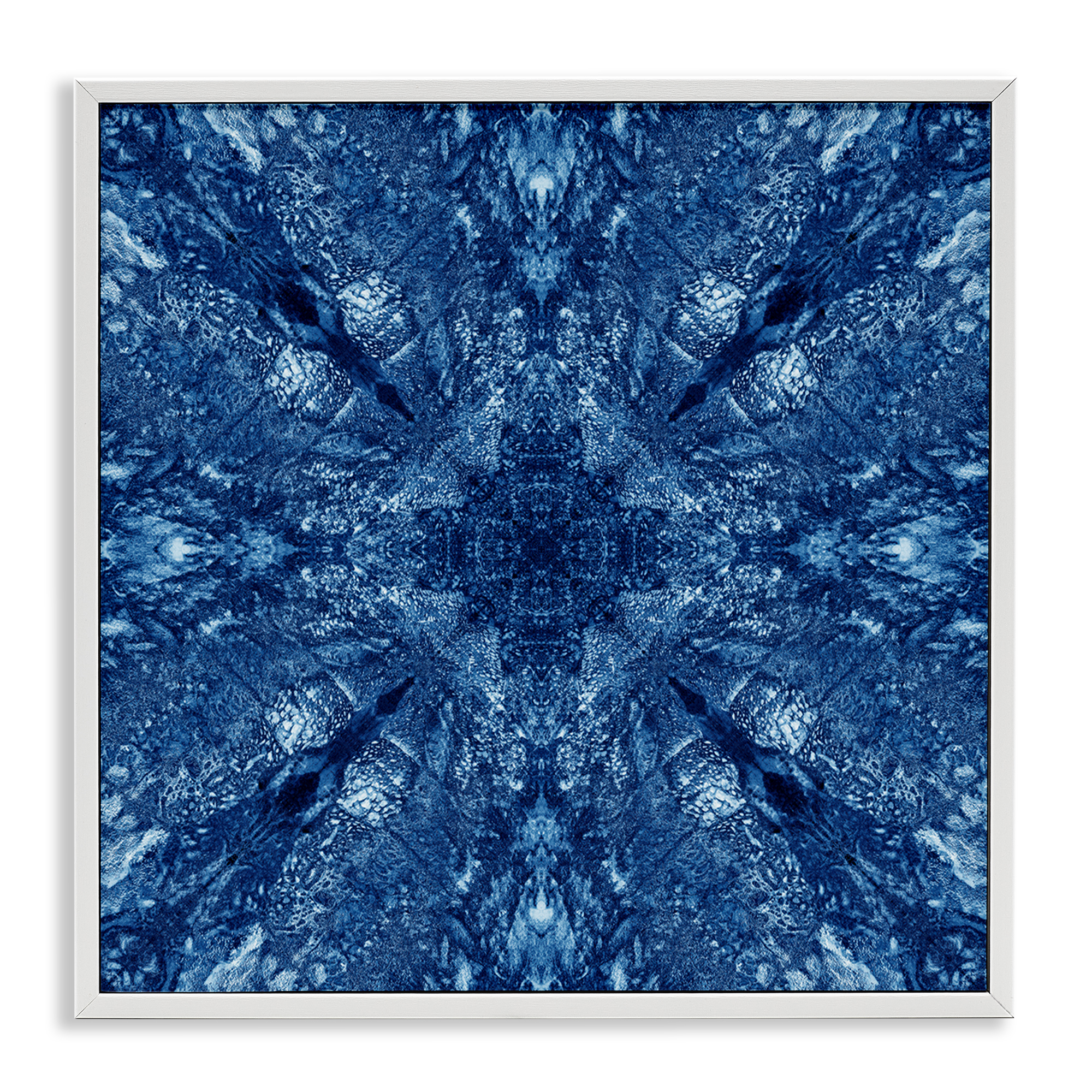 Stupell Industries Centric Symmetry Pattern Abstract Painting White Framed Art Print Wall Art, 17 x 17