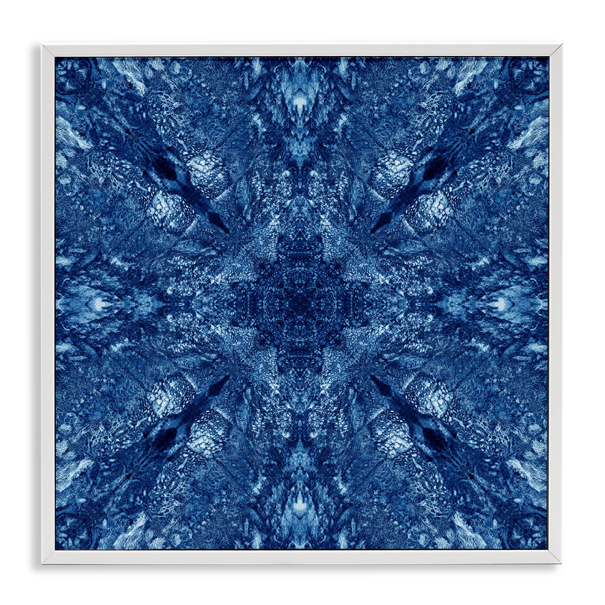 Stupell Industries Centric Symmetry Pattern Abstract Painting White Framed Art Print Wall Art, 24 x 24