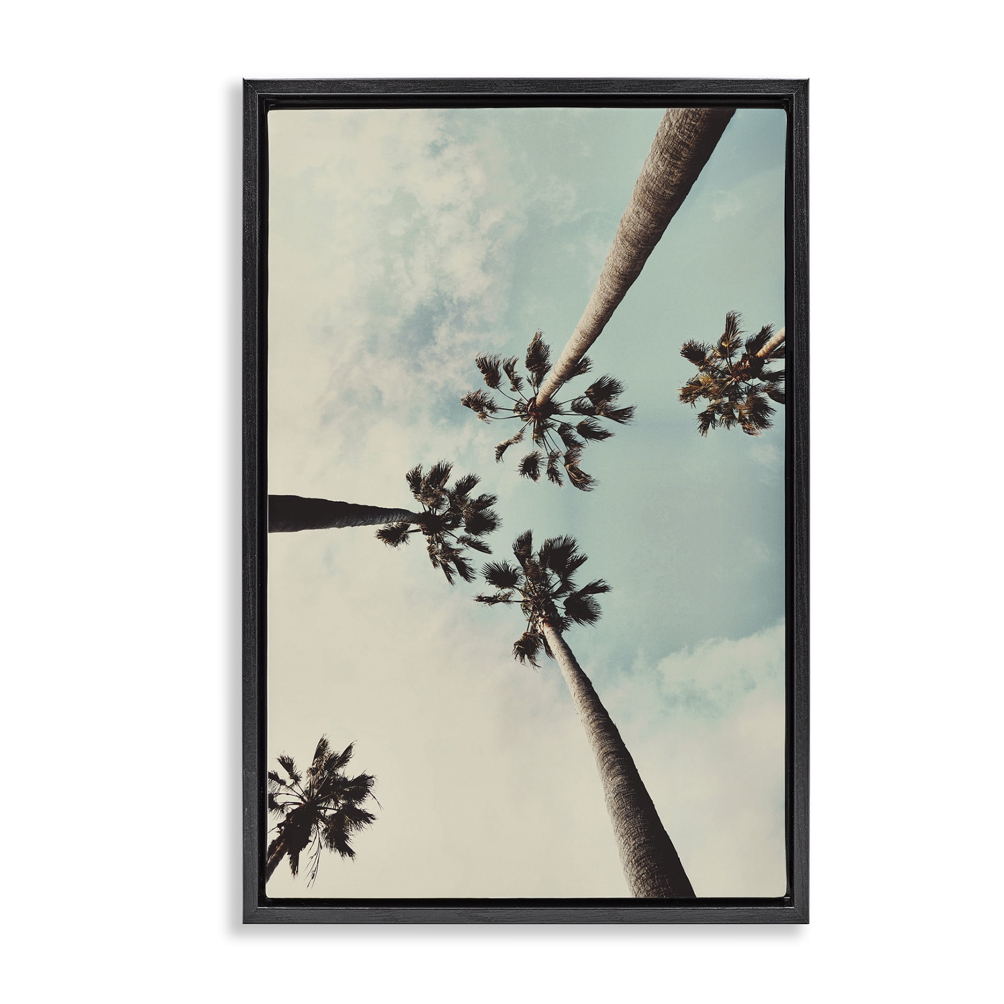 Stupell Industries Centric Tropical Palms Botanical & Floral Photography Black Floater Framed Canvas Art Print Wall Art, 17 x 25