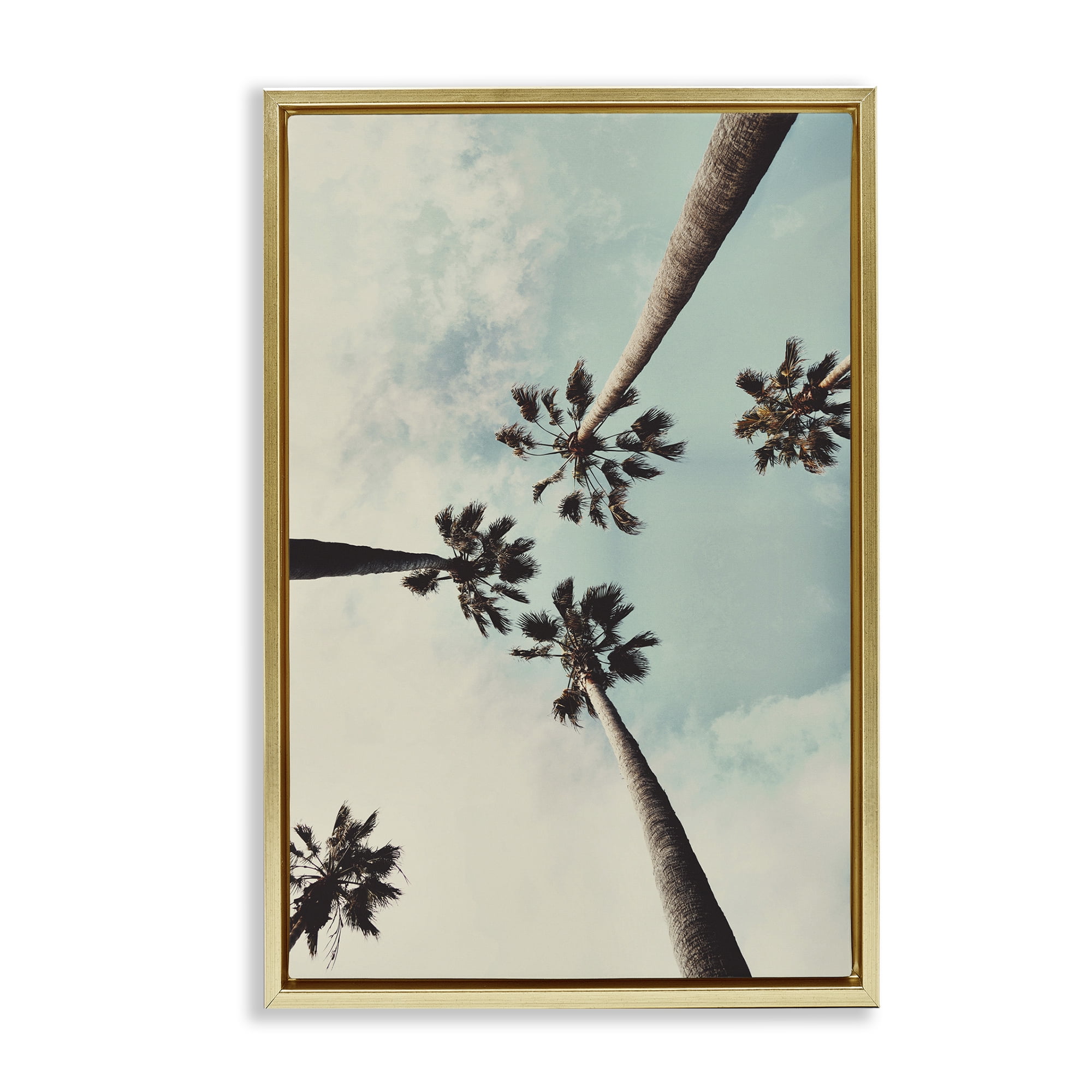 Gold Framed Tropical Palms Canvas Print, 17 x 25