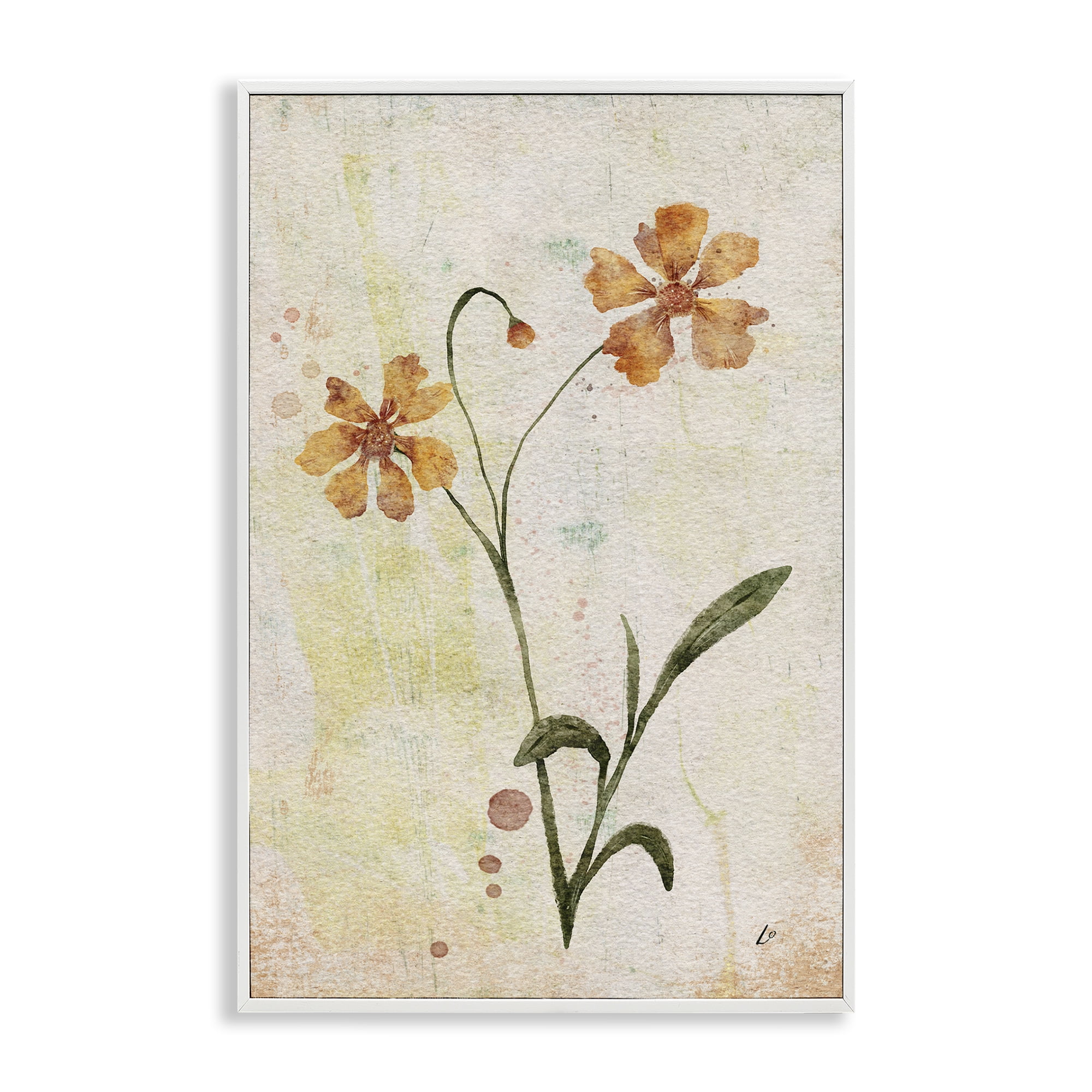 Stupell Industries Ceropsis Flower Sprig Plants & Flowers Painting White Framed Art Print Wall Art, 12 x 18