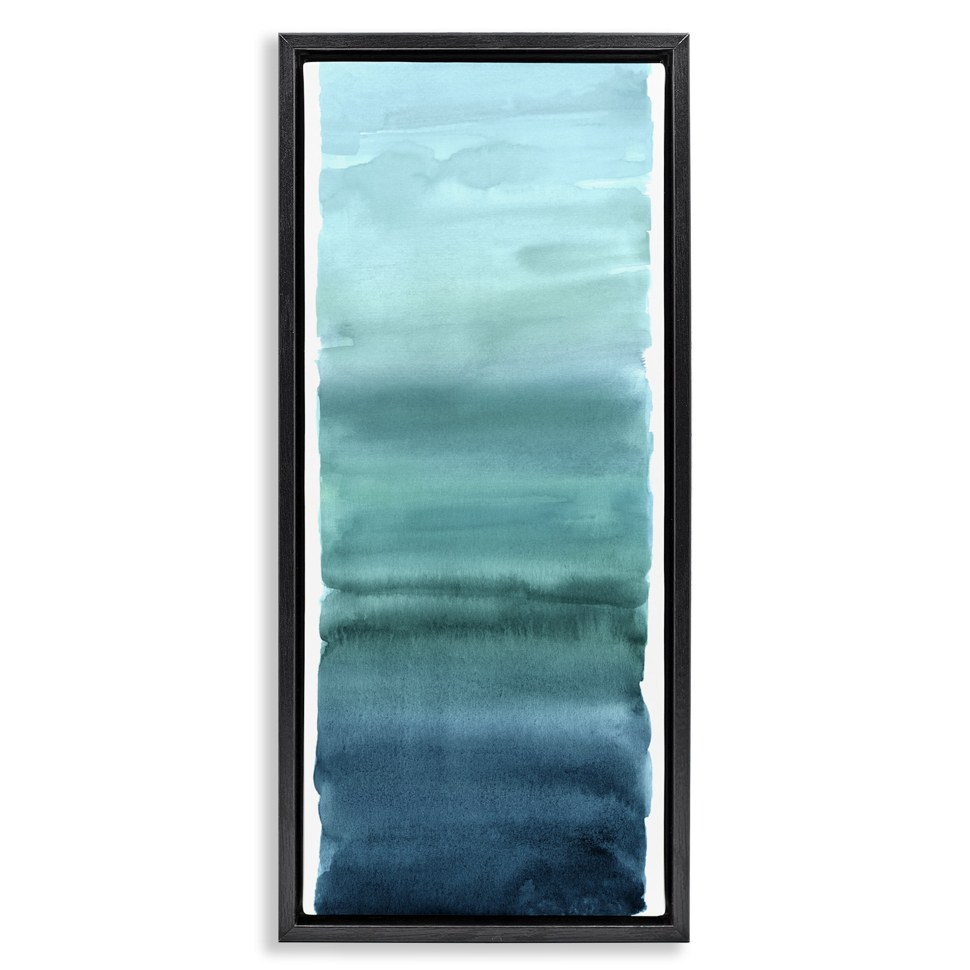 Stupell Industries Cerulean Blend Gradient Black Framed Floater Canvas Wall Art, design by Allie Corbin