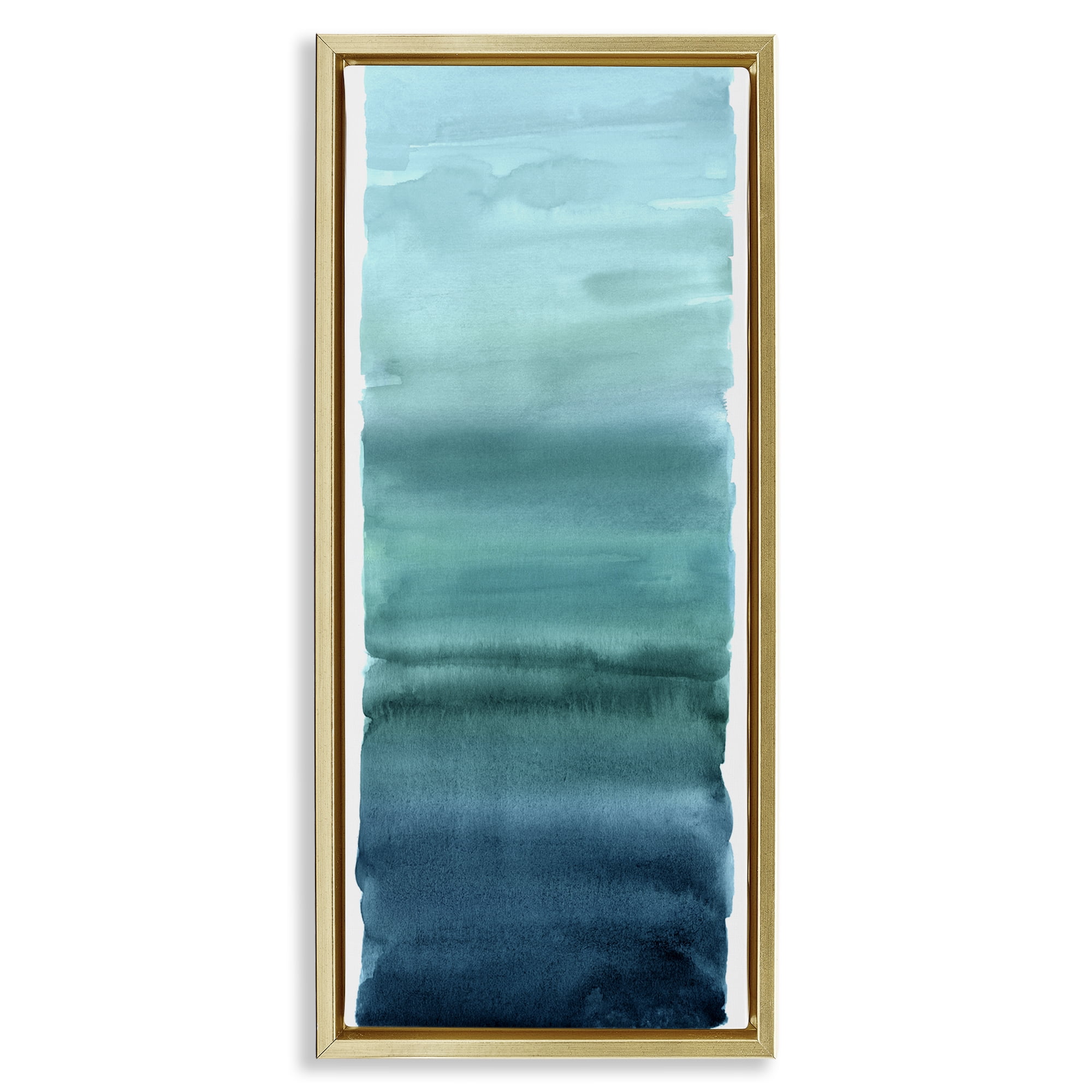 Stupell Industries Cerulean Blend Gradient Gold Framed Floater Canvas Wall Art, design by Allie Corbin