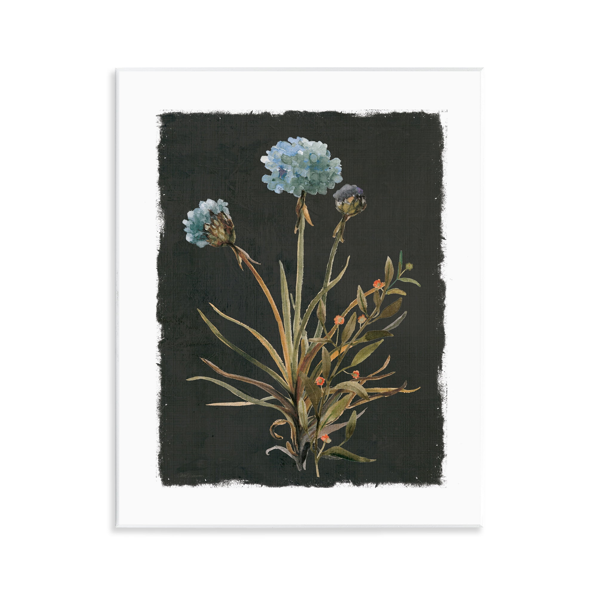 Stupell Industries Cerulean Bloom on Dark Green Wall Plaque Art, design by Carol Robinson