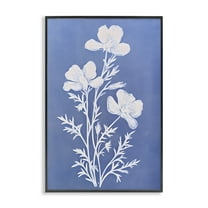 Stupell Industries Cerulean Blue Blooms Botanical & Floral Painting Black Framed Art Print Wall Art, 12 x 18
