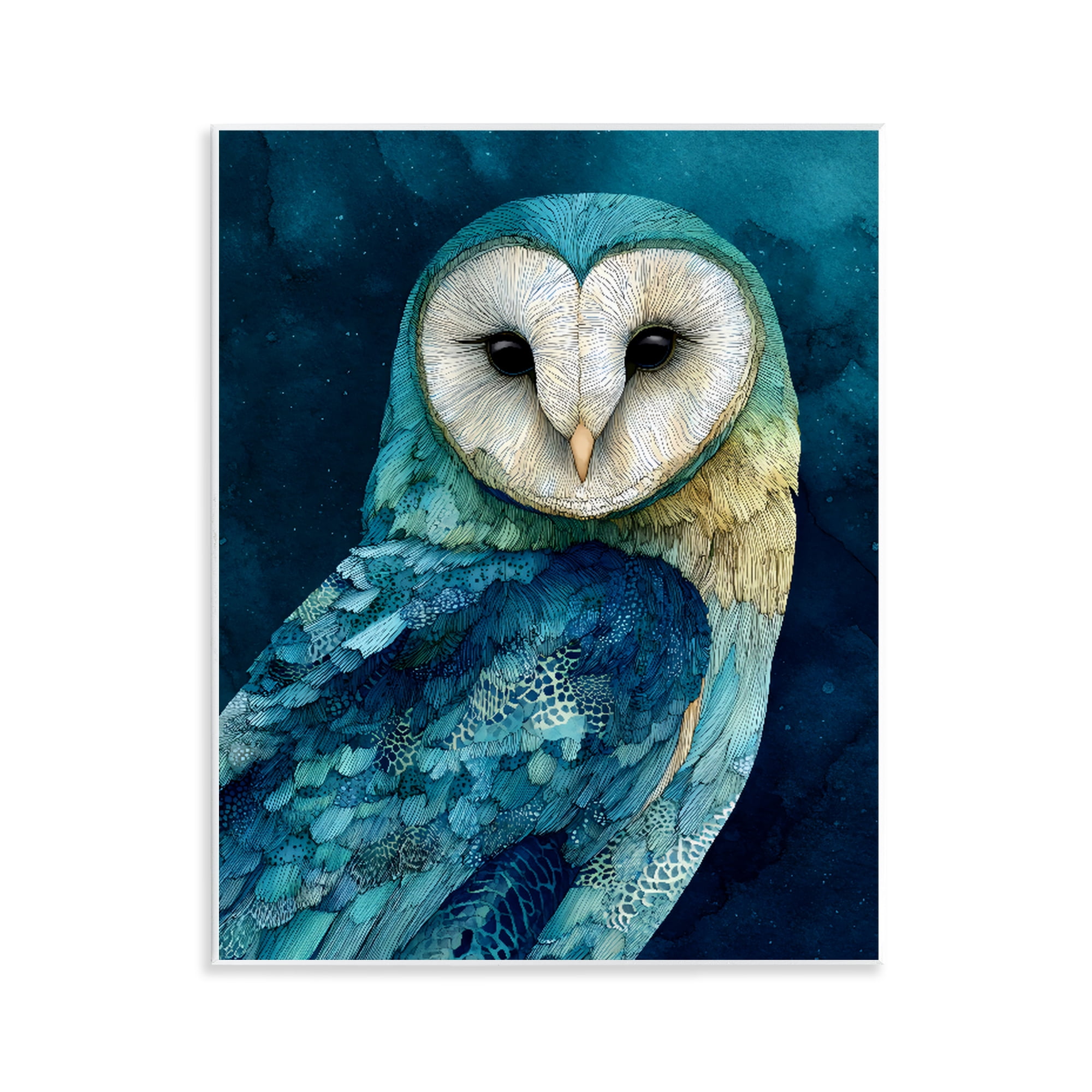 Stupell Industries Cerulean Blue Owl Wall Plaque Art, design by Franklyn Gregory