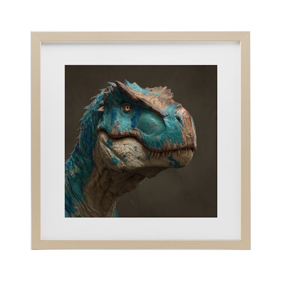 Stupell Industries Cerulean Scaled Dinosaur Detail Birch Framed Print Under Glass, design by Wumples