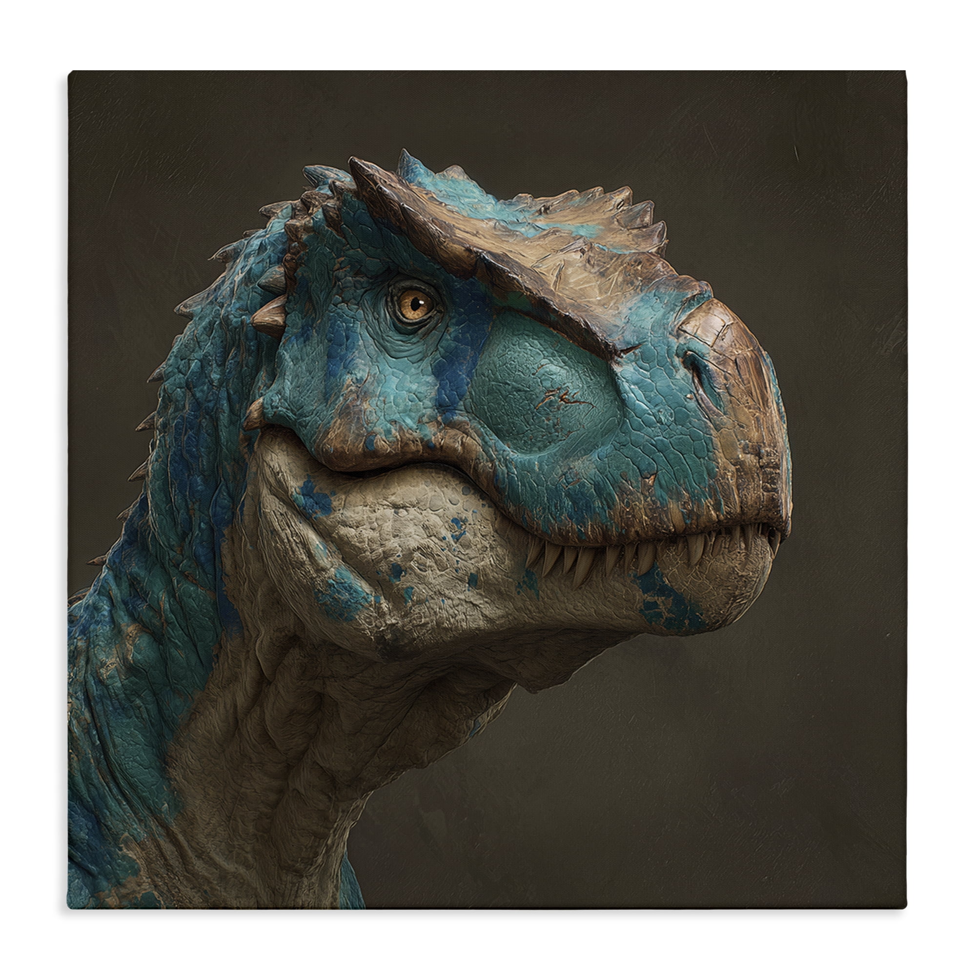 Stupell Industries Cerulean Scaled Dinosaur Detail Canvas Wall Art, design by Wumples