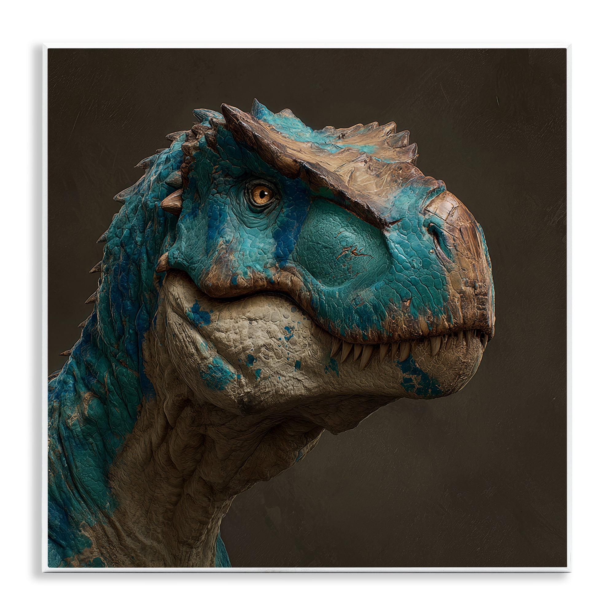 Stupell Industries Cerulean Scaled Dinosaur Detail Wall Plaque Art, design by Wumples