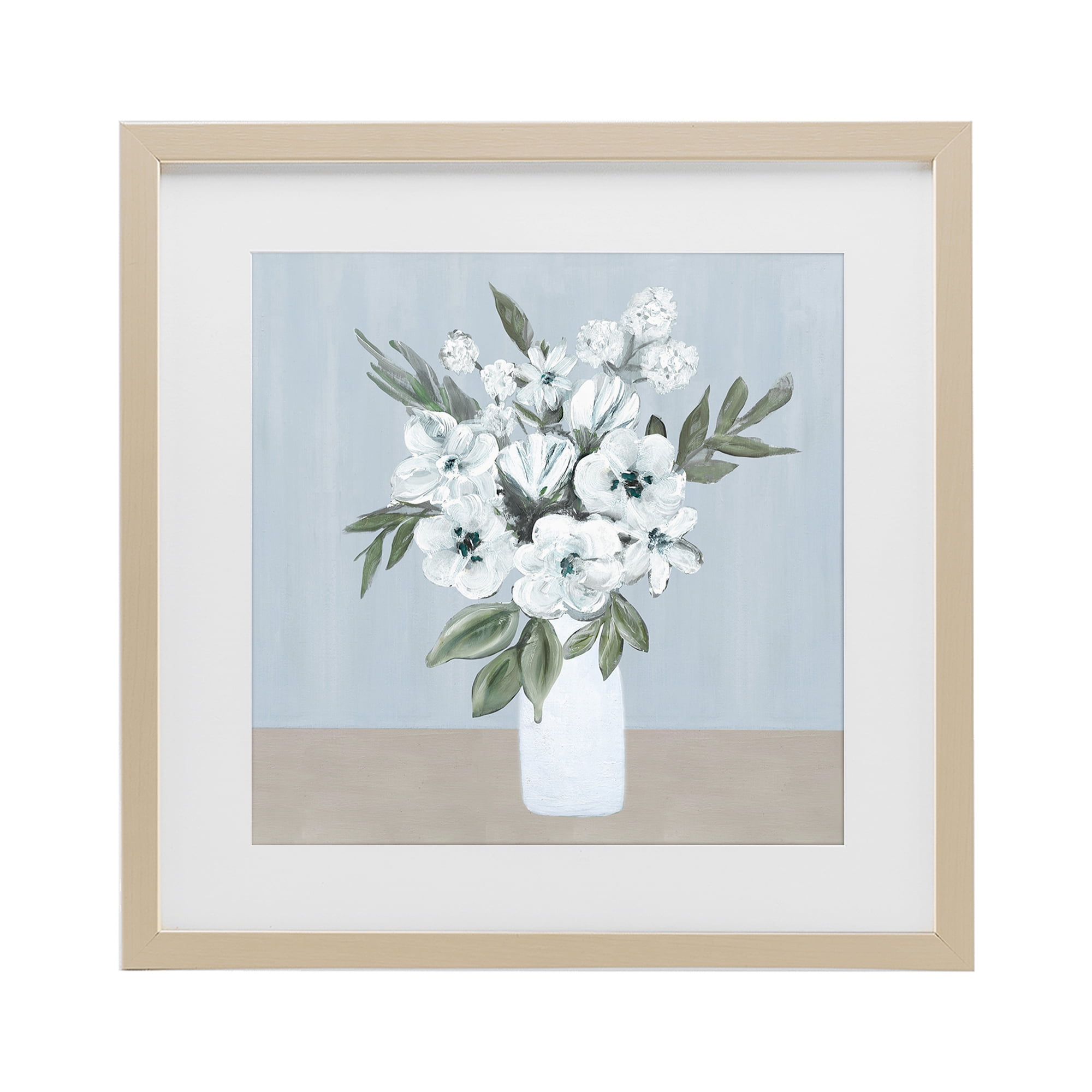 Stupell Industries Cerulean & White Blooms Birch Framed Print Under Glass, design by Marilyn Dunlap