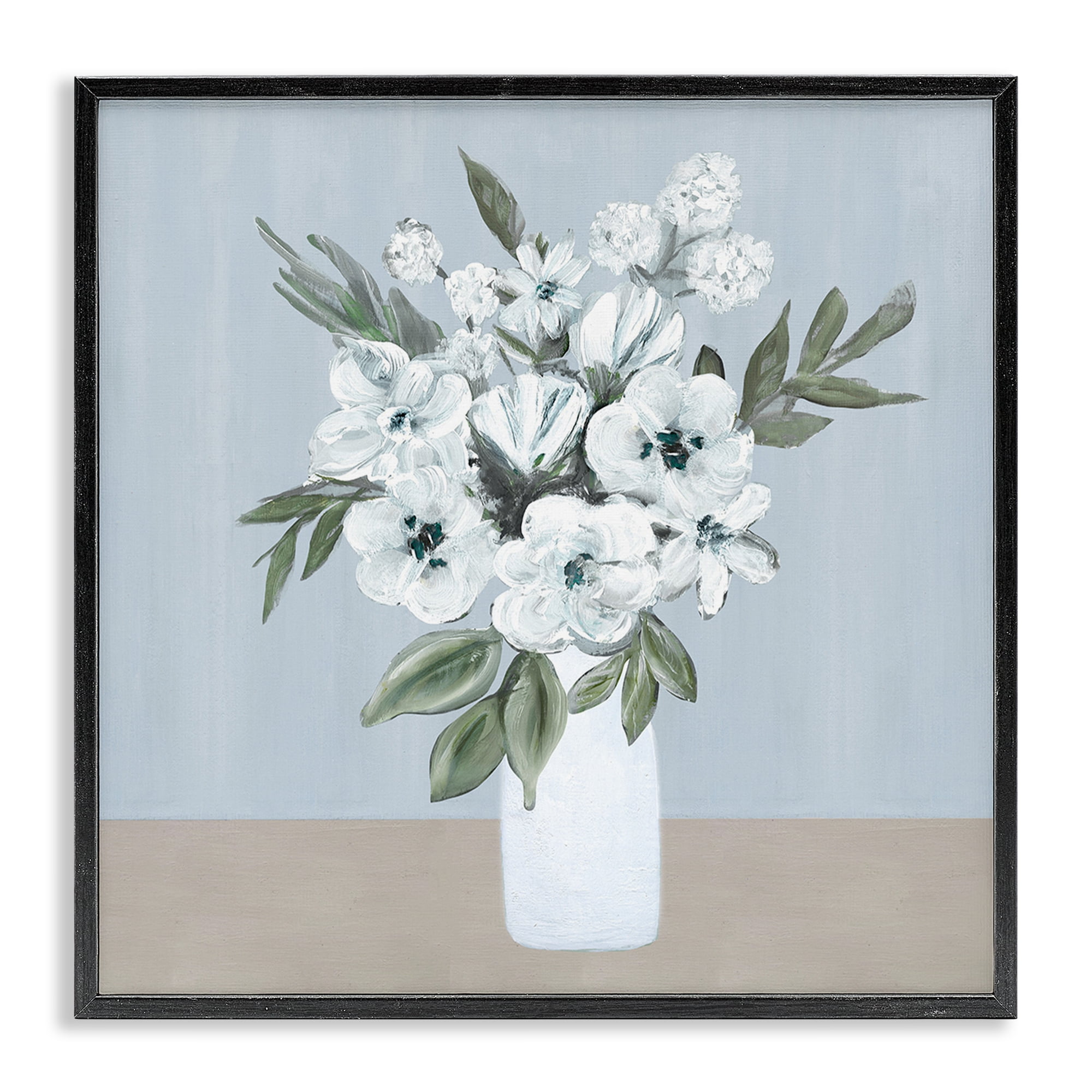 Stupell Industries Cerulean & White Blooms Black Framed Giclee Art, design by Marilyn Dunlap