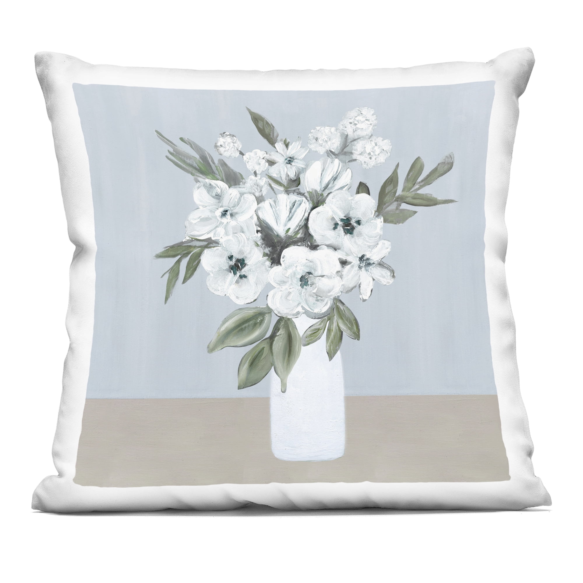 Stupell Industries Cerulean & White Blooms Decorative Printed Throw Pillow, design by Marilyn Dunlap, 18 x 7 x 18