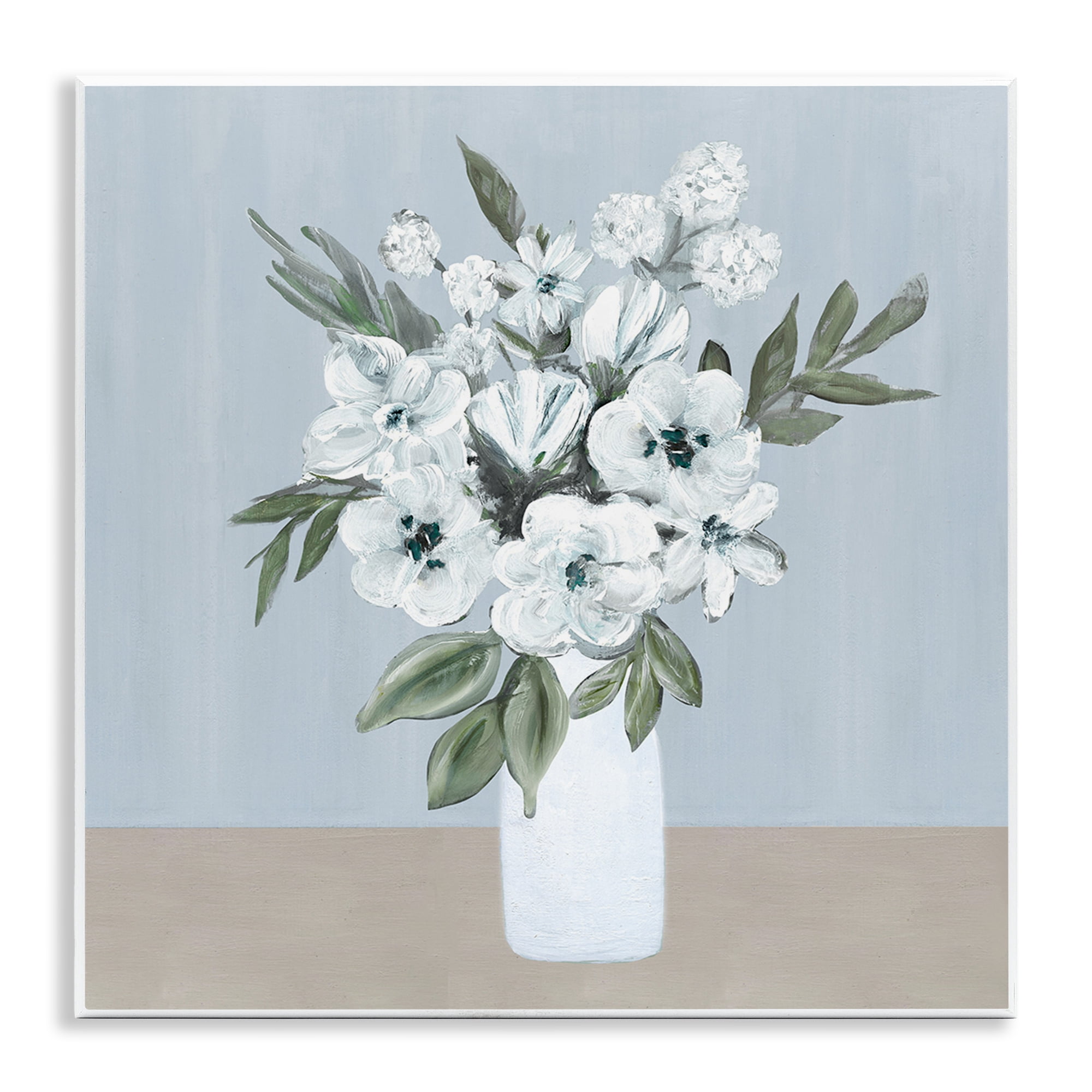 Stupell Industries Cerulean & White Blooms Wall Plaque Art, design by Marilyn Dunlap
