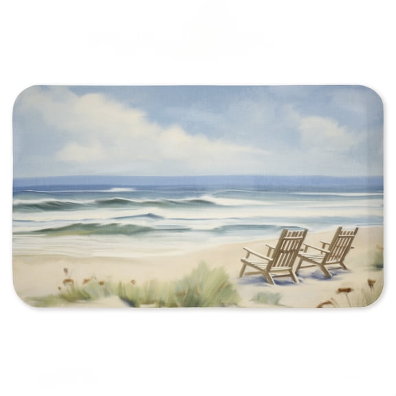 Stupell Industries Chair View on Serene Beach Printed Anti-Fatigue Floor Mat, design by Kim Allen, 30"x18"