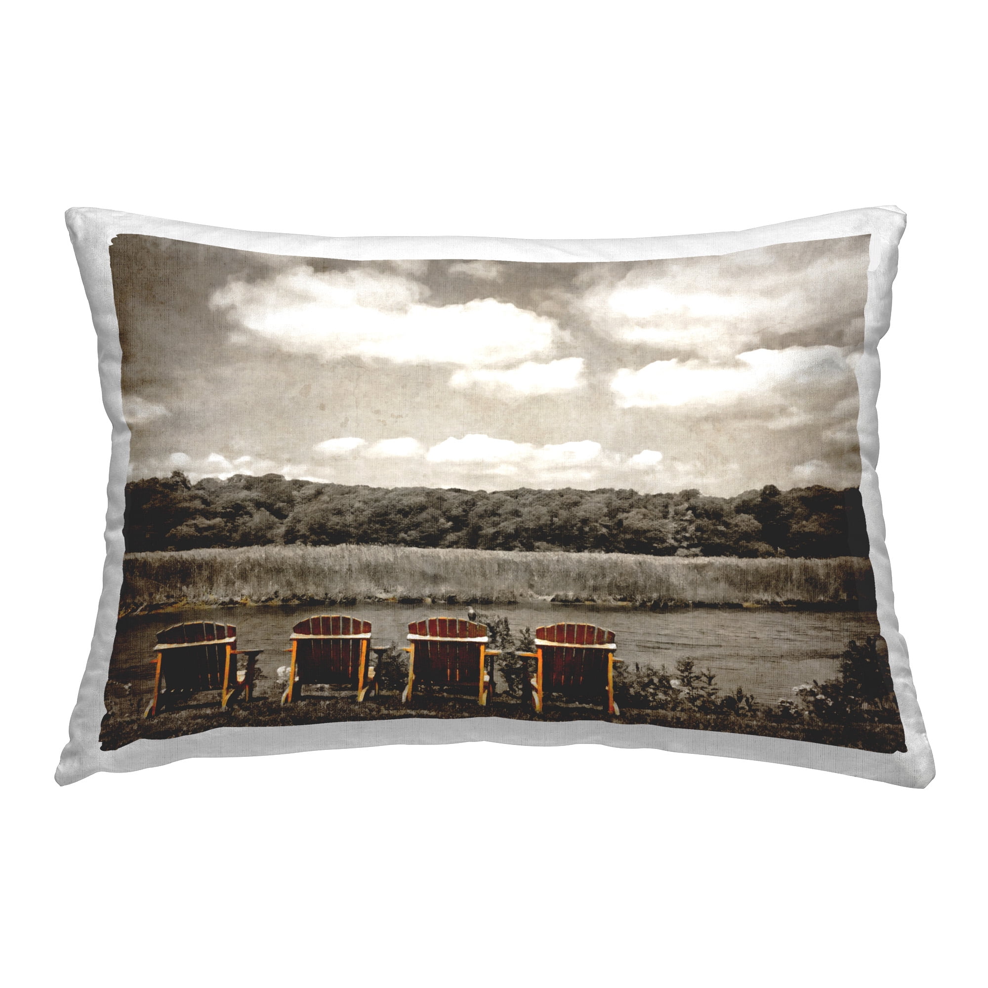 Stupell Industries Chairs Overlooking Nature Decorative Printed Throw Pillow Design by GraffiTee Studios