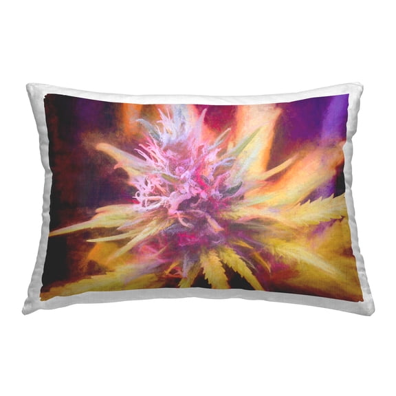 Stupell Industries Chalk Cannabis Flower Decorative Printed Throw Pillow Design by LIH.