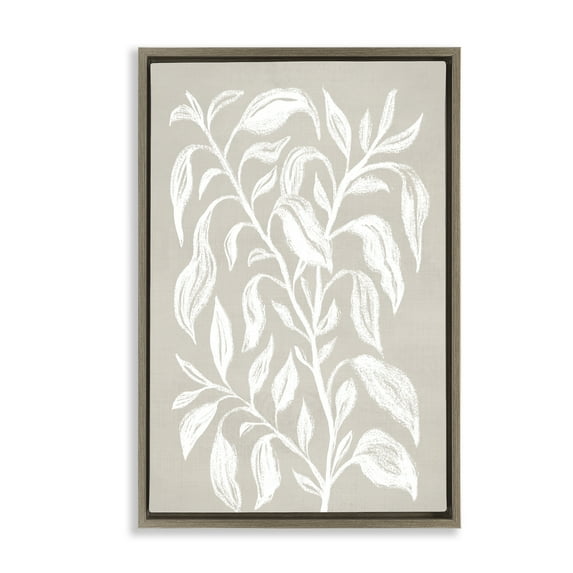 Stupell Industries Chalk Sketch Botanicals Plants & Flowers Painting Brown Floater Framed Canvas Art Print Wall Art, 17 x 25