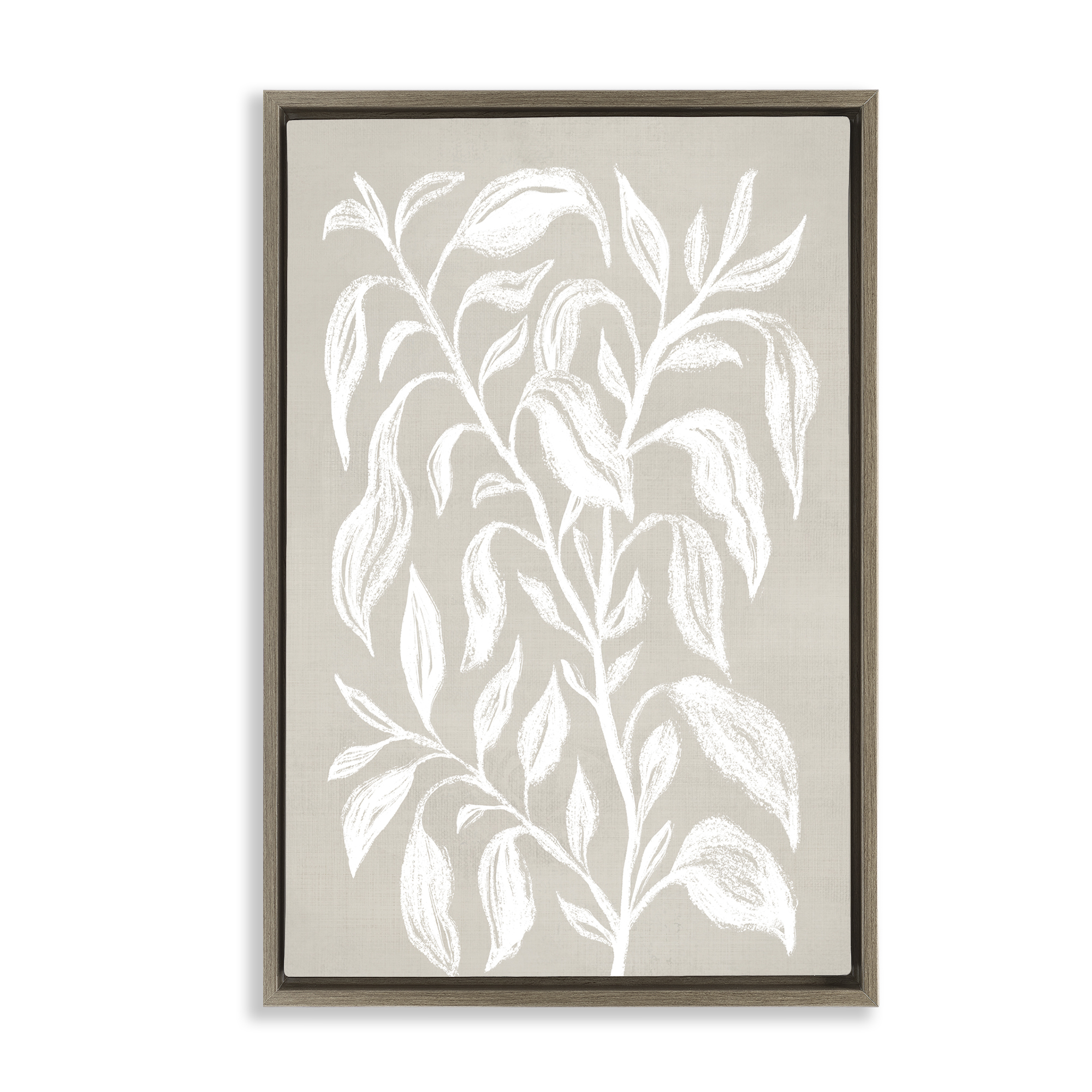 Stupell Industries Chalk Sketch Botanicals Plants & Flowers Painting Brown Floater Framed Canvas Art Print Wall Art, 21 x 31