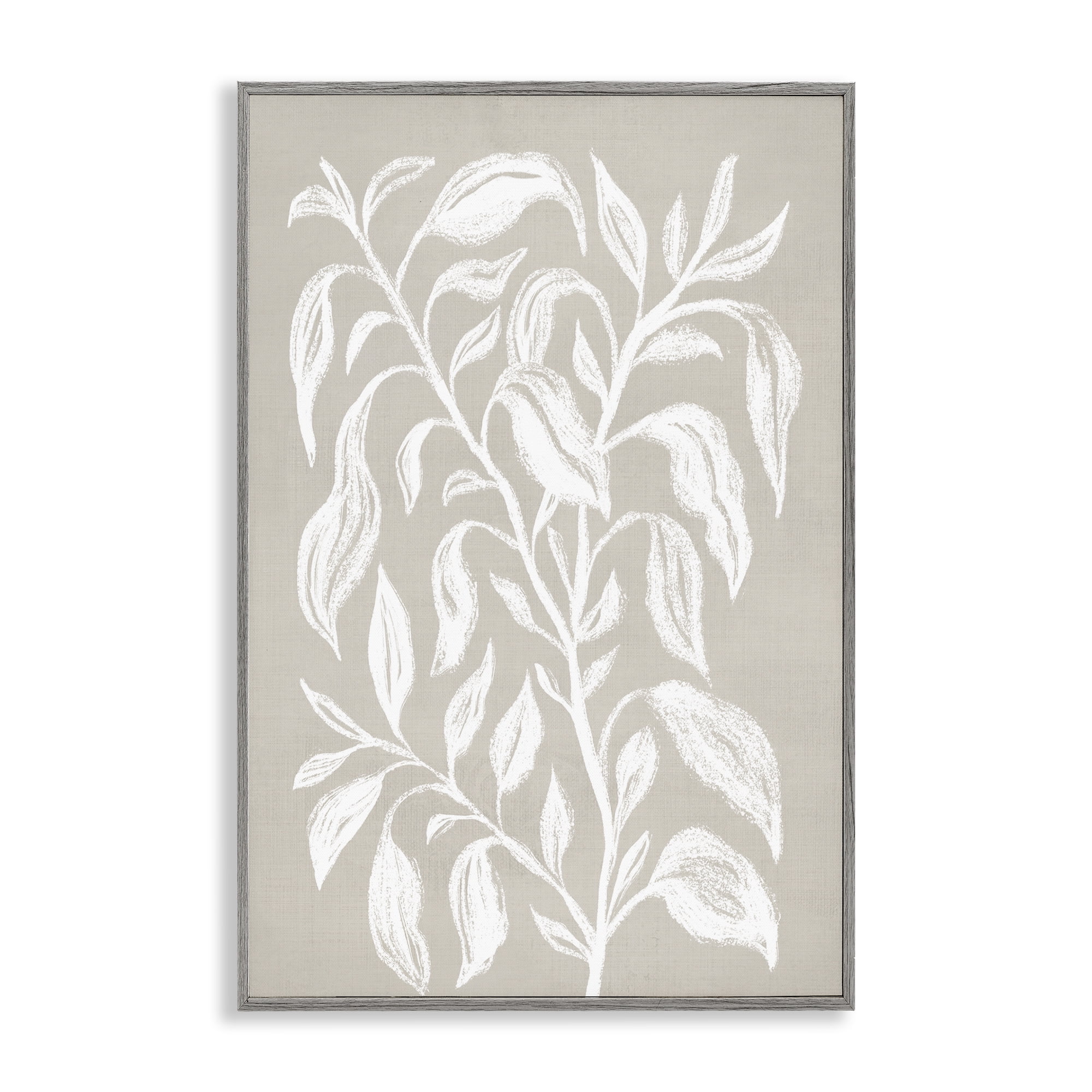 Stupell Industries Chalk Sketch Botanicals Plants & Flowers Painting Gray Framed Art Print Wall Art, 20 x 30