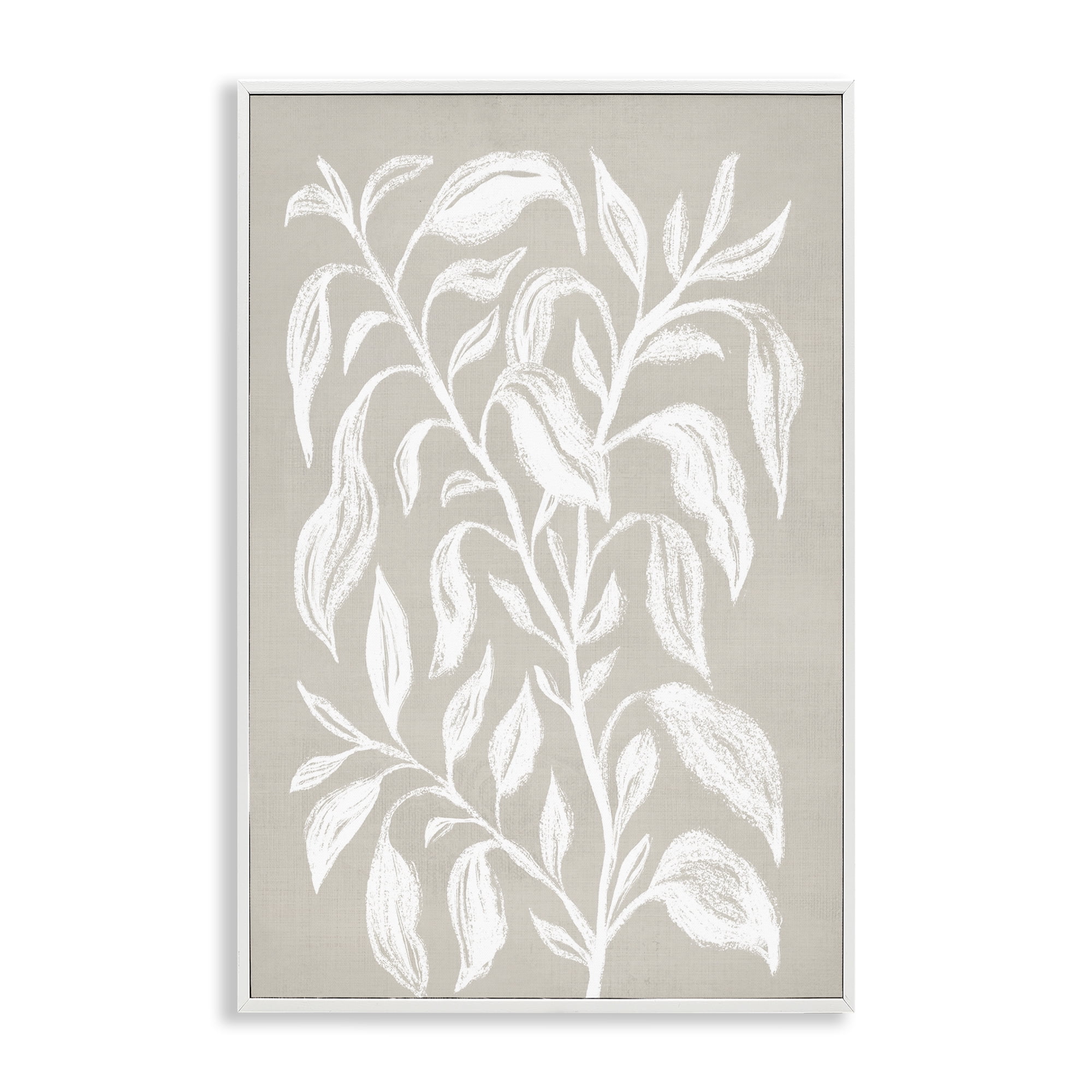 Stupell Industries Chalk Sketch Botanicals Plants & Flowers Painting White Framed Art Print Wall Art, 12 x 18