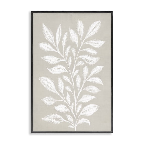 Stupell Industries Chalk Sketch Leaves Plants & Flowers Painting Black Framed Art Print Wall Art, 12 x 18