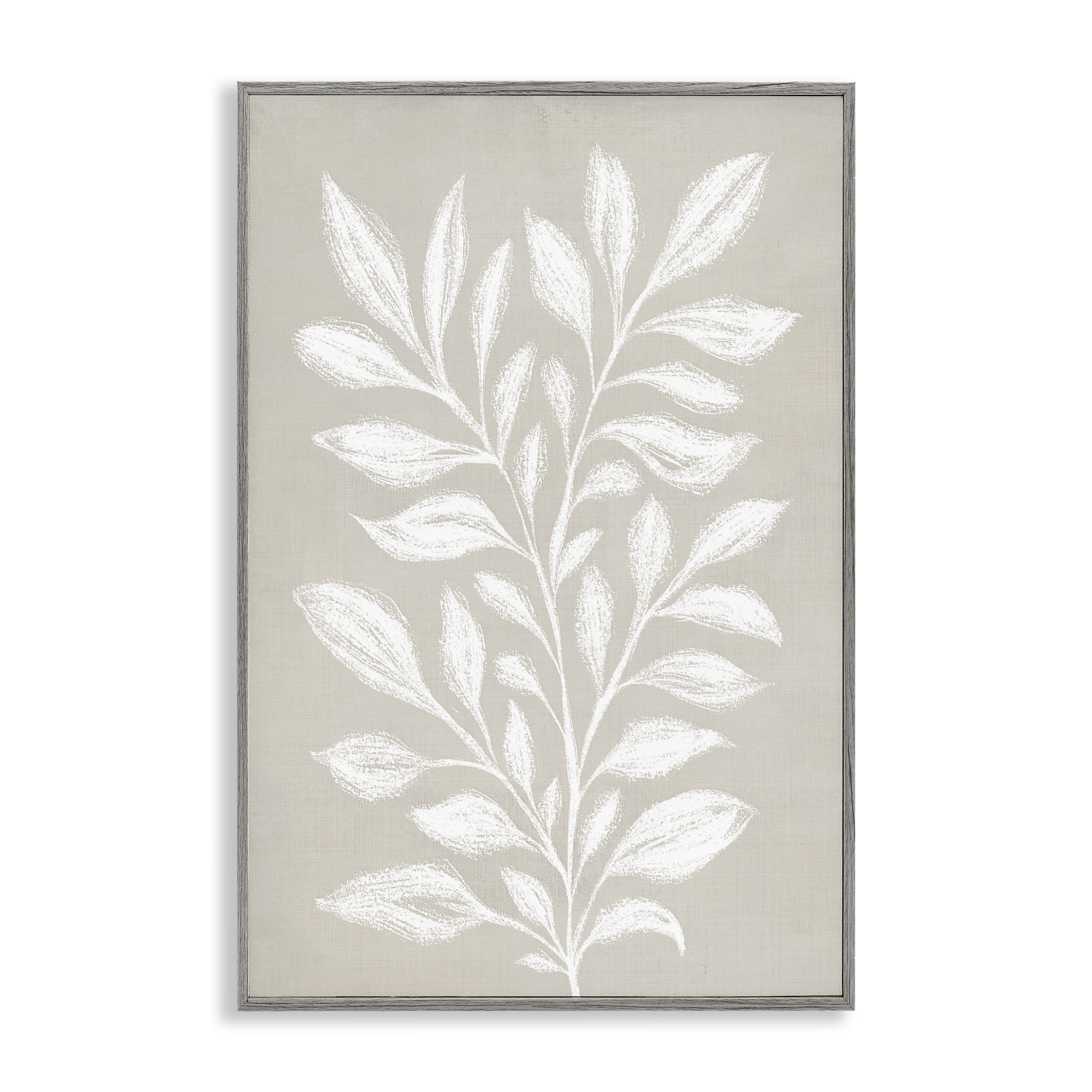 Stupell Industries Chalk Sketch Leaves Plants & Flowers Painting Gray Framed Art Print Wall Art, 20 x 30