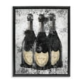 thumbnail image 1 of Stupell Industries Champagne Bottles Grey Gold Ink Illustration Jet Black Framed Floating Canvas Wall Art, 24x30, by Amanda Greenwood, 1 of 5