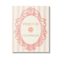 Stupell Industries Champagne Button on Stripes Food & Beverage Painting Gallery Wrapped Canvas Art Print Wall Art, 16 x 20