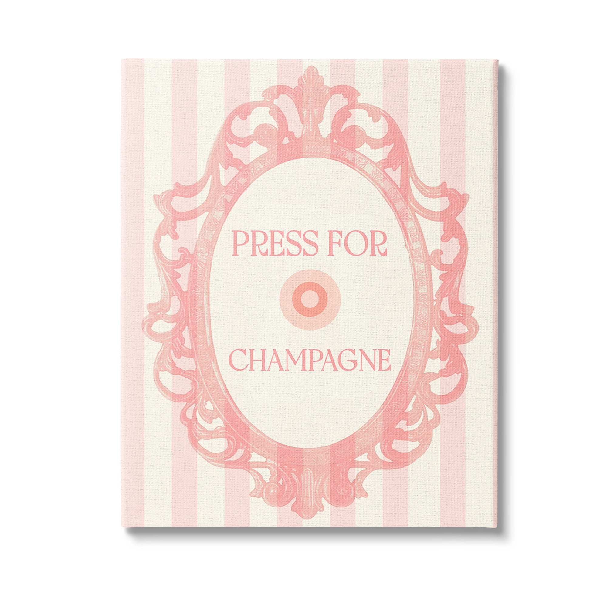 Stupell Industries Champagne Button on Stripes Food & Beverage Painting Gallery Wrapped Canvas Art Print Wall Art, 30 x 40