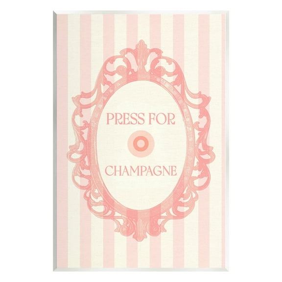 Stupell Industries Champagne Button on Stripes Food & Beverage Painting Unframed Art Print Wall Art, 10 x 15