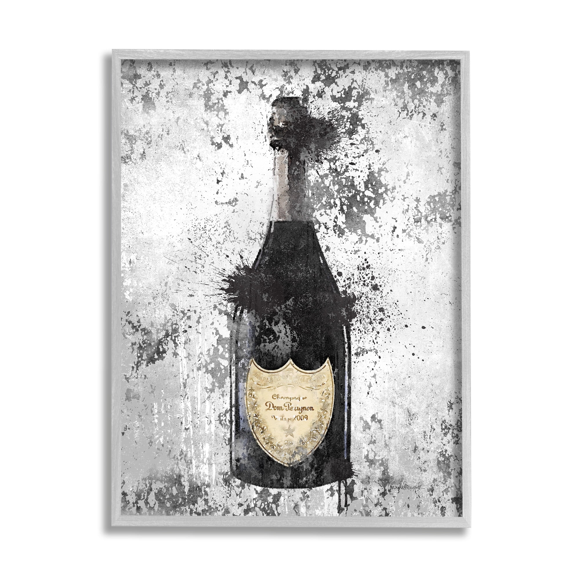 Stupell Industries Champagne Grey Gold Ink Illustration Graphic Art Framed Art Print Wall Art, 16x20, By Amanda Greenwood