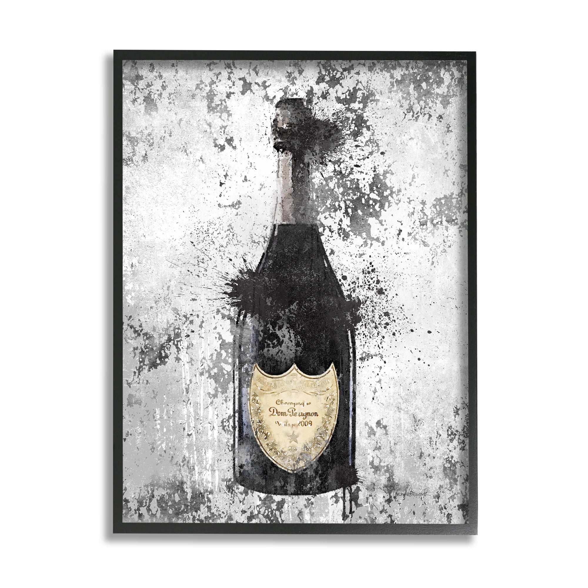 Stupell Industries Champagne Grey Gold Ink Illustration Graphic Art Framed Art Print Wall Art, 24x30, By Amanda Greenwood