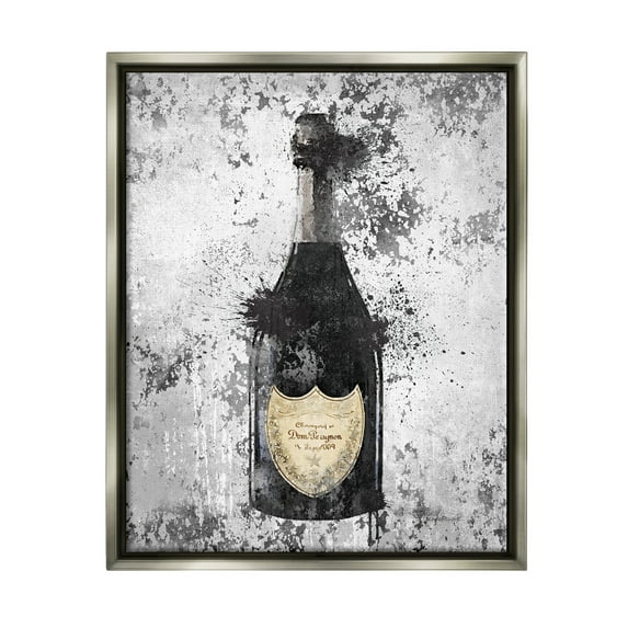 Stupell Industries Champagne Grey Gold Ink Illustration Luster Gray Framed Floating Canvas Wall Art, 16x20, by Amanda Greenwood