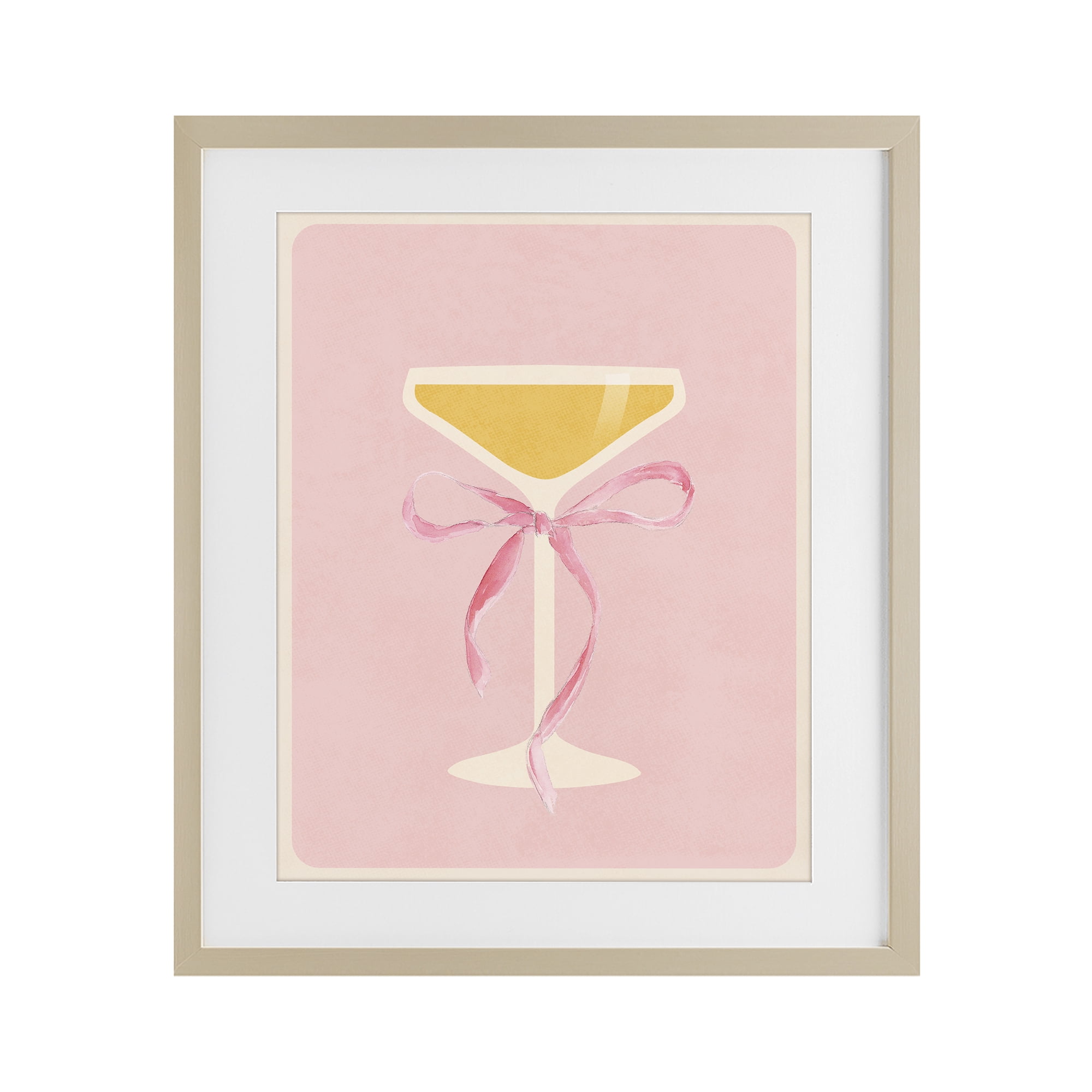 Stupell Industries Champagne Party Glass Birch Framed Print Under Glass, design by Lucille Price