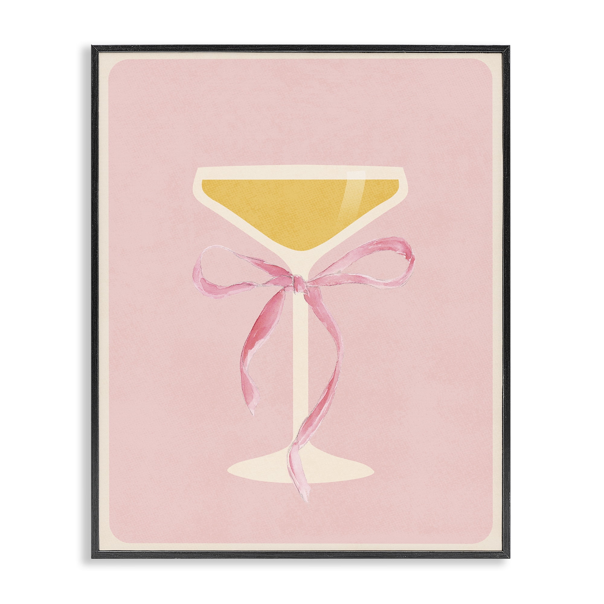 Stupell Industries Champagne Party Glass Black Framed Giclee Art, design by Lucille Price