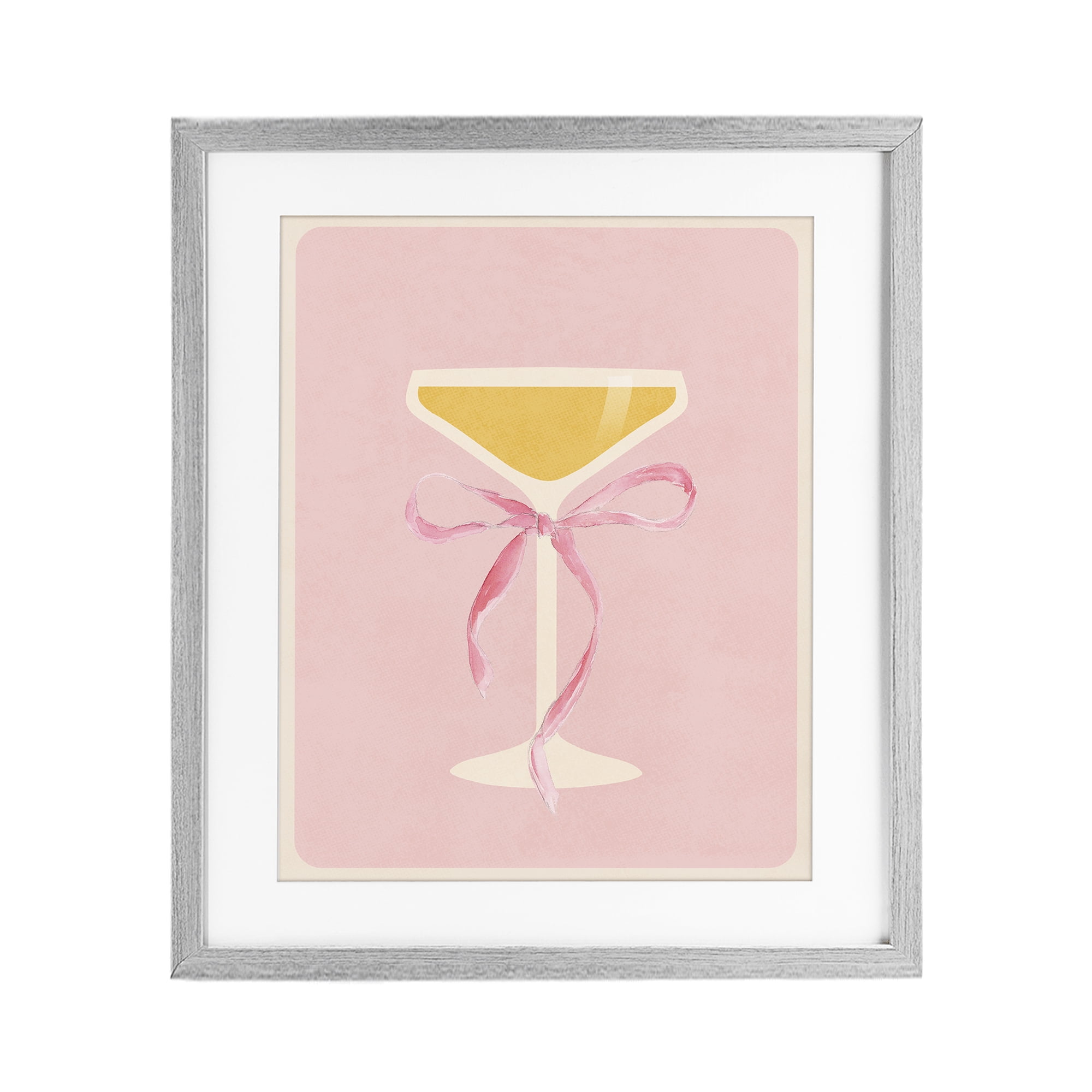 Stupell Industries Champagne Party Glass Gray Framed Print Under Glass, design by Lucille Price