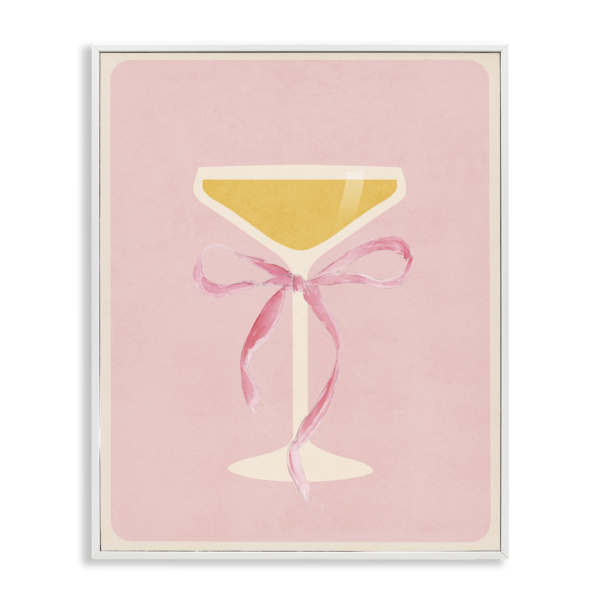 Stupell Industries Champagne Party Glass White Framed Giclee Art, design by Lucille Price