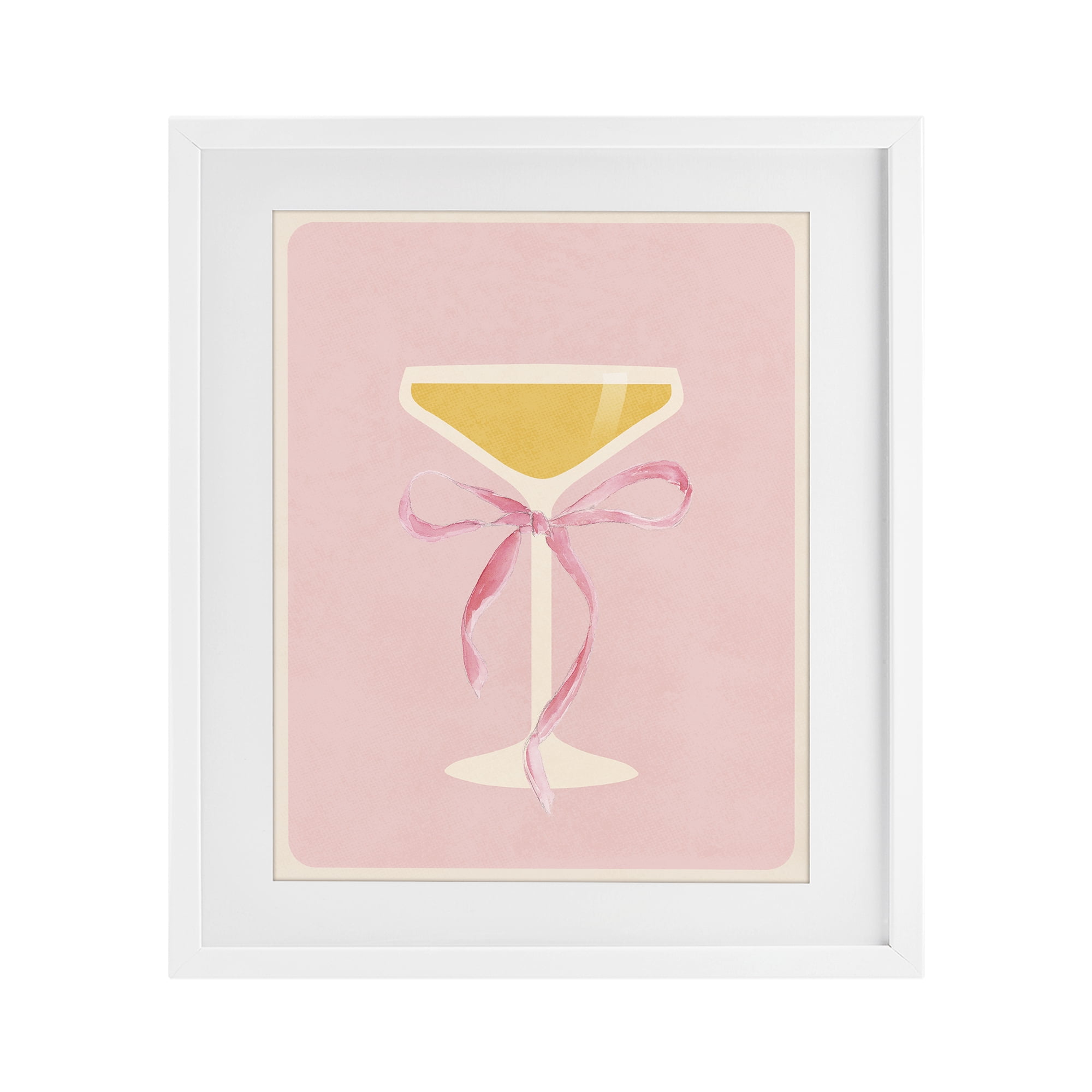 Stupell Industries Champagne Party Glass White Framed Print Under Glass, design by Lucille Price