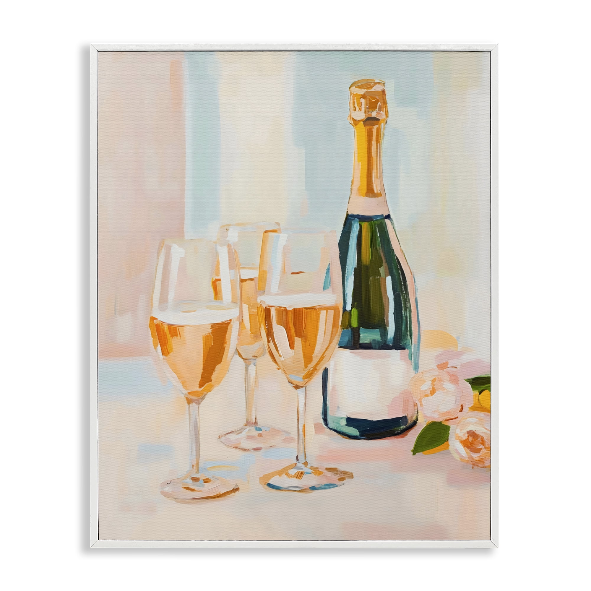 Stupell Industries Champagne Triple Toast White Framed Giclee Art, design by The Prints Vibe