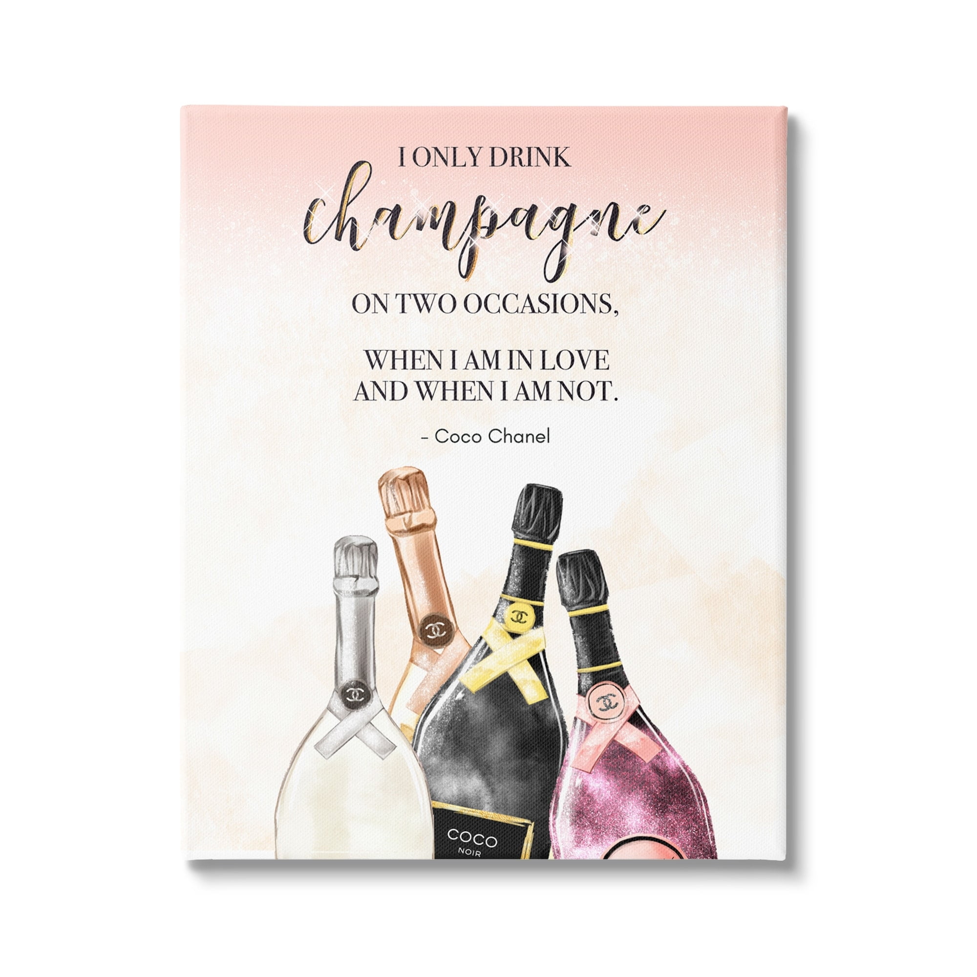 Coco Chanel Quote Champagne Canvas Wall Art, 16 x 20