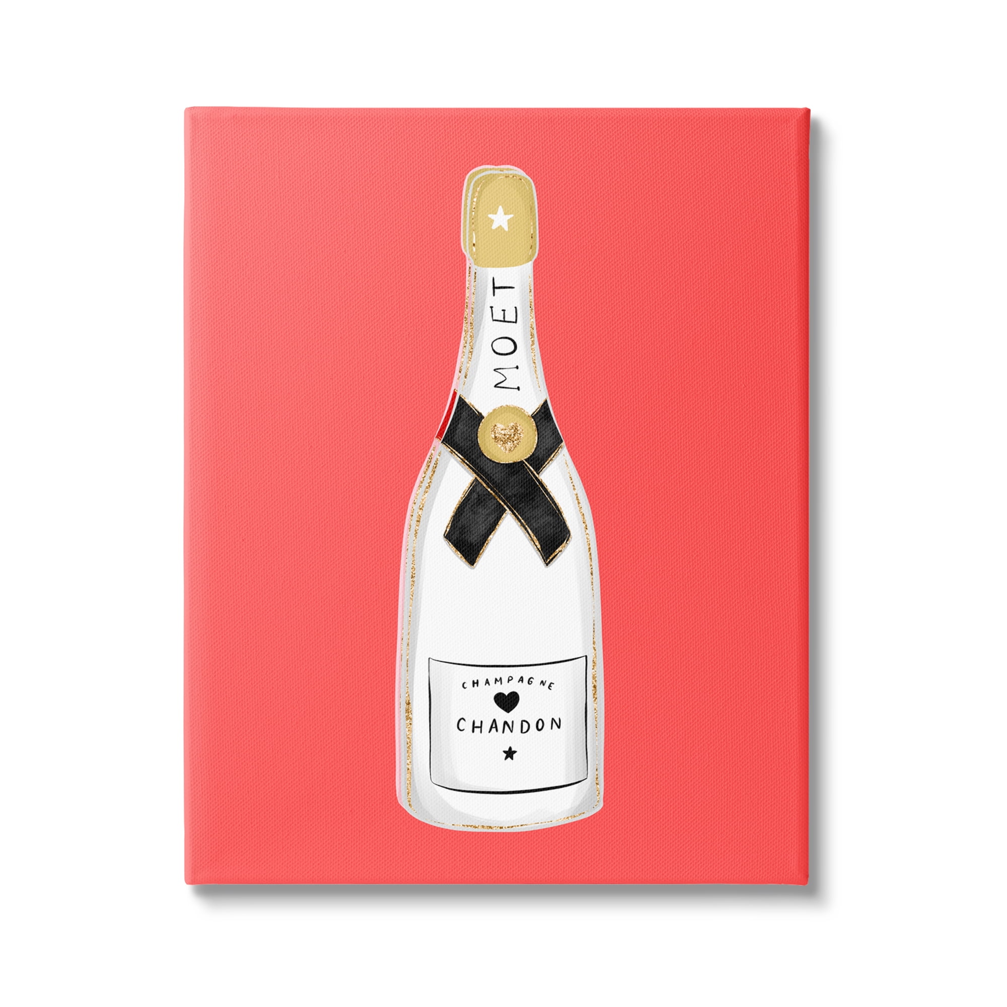 Stupell Industries Champagne on Red Food & Beverage Painting Gallery Wrapped Canvas Art Print Wall Art, 24 x 30