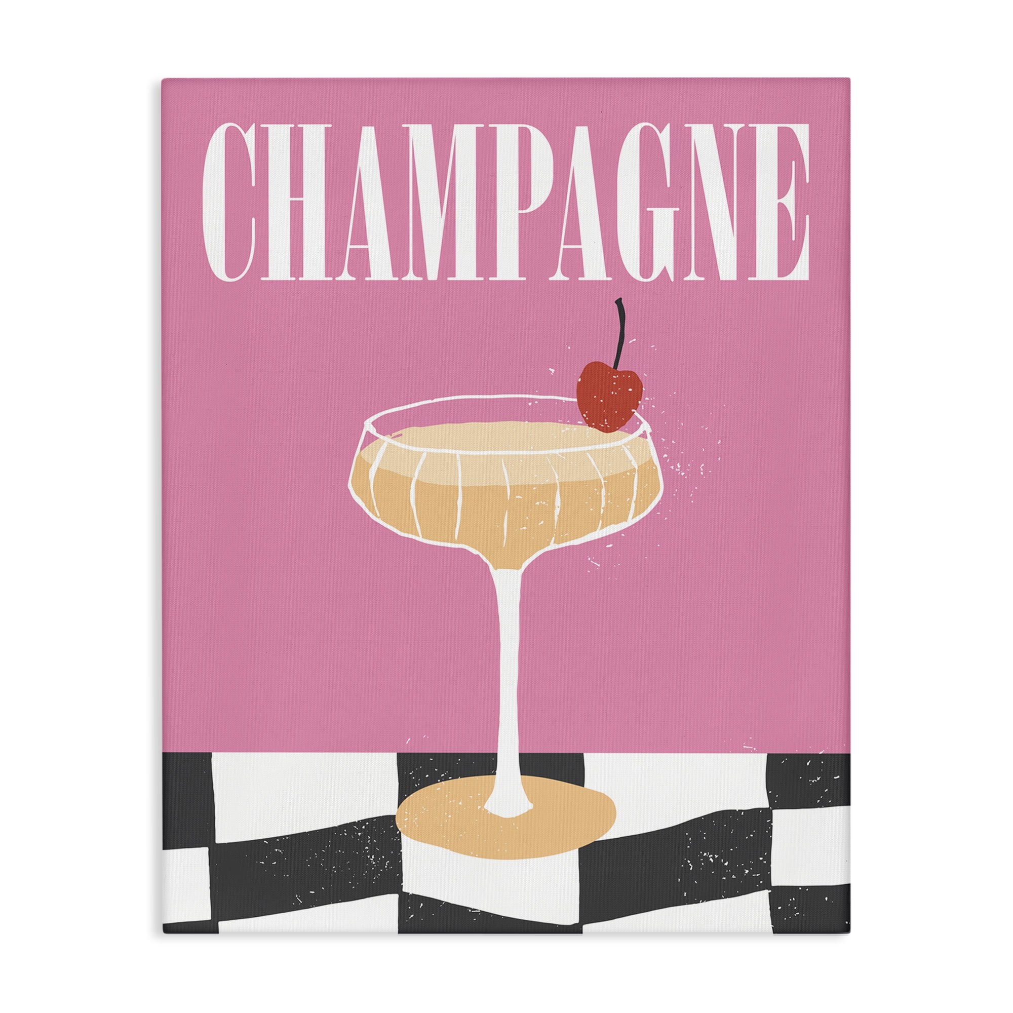 Stupell Industries Champagne with Cherry Food & Beverage Painting Wrapped Canvas Art Print Wall Art, 16 x 20