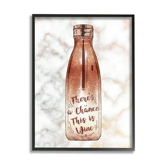 Stupell Industries Chance This Is Wine Funny Quote Fashion Bottle Black Framed, 11 x 14, Design by Ziwei Li