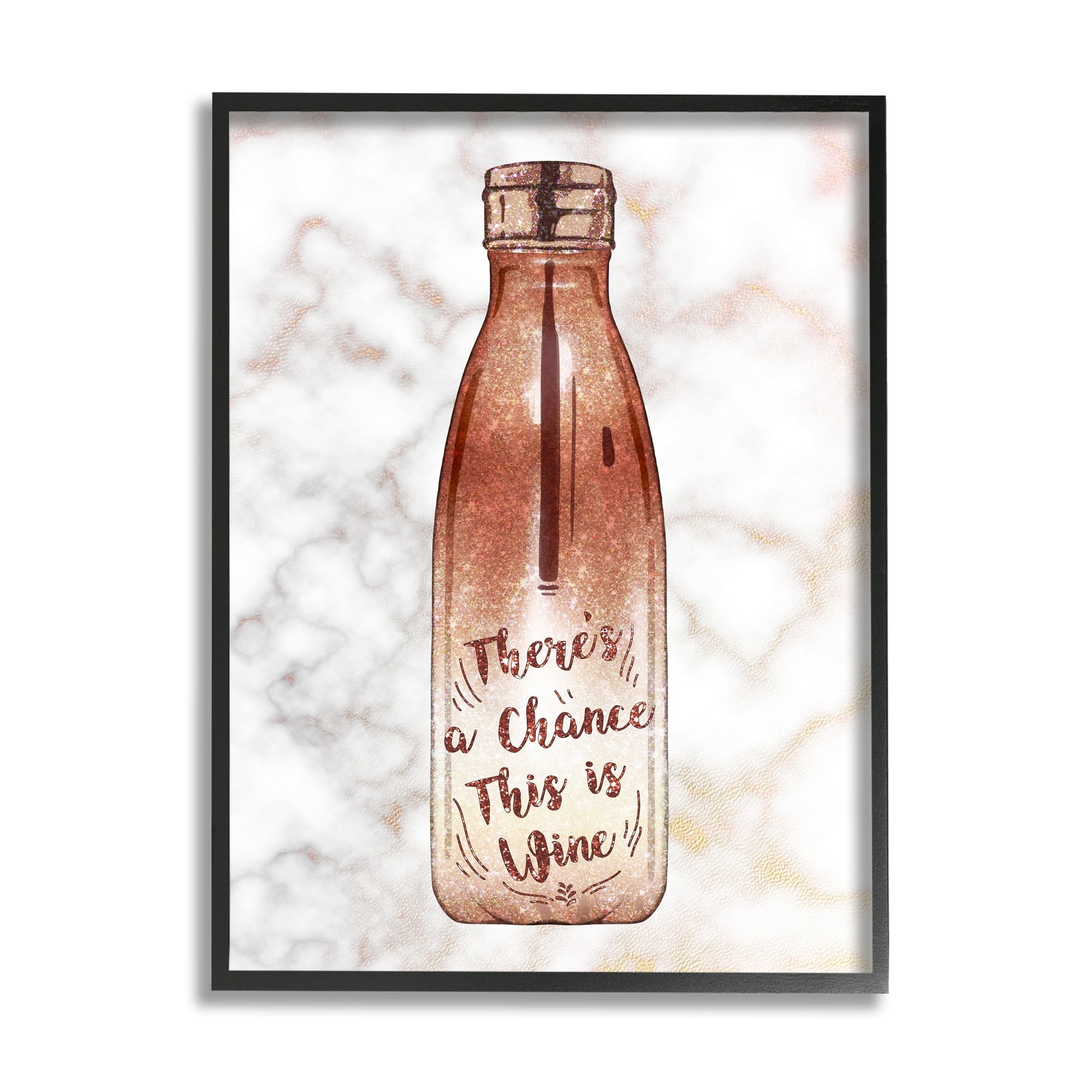 Stupell Industries Chance This Is Wine Funny Quote Fashion Bottle Black Framed, 16 x 20, Design by Ziwei Li