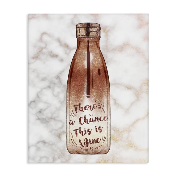 Stupell Industries Art Deco Chance This Is Wine Funny Quote Fashion Bottle Canvas Art, 24 x 30, by Ziwei Li