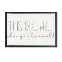 Stupell Industries Change The World Typography Painting Black Floater Framed Art Print Wall Art, 25 x 17