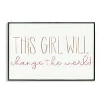 Stupell Industries Change The World Typography Painting Black Framed Art Print Wall Art, 18 x 12