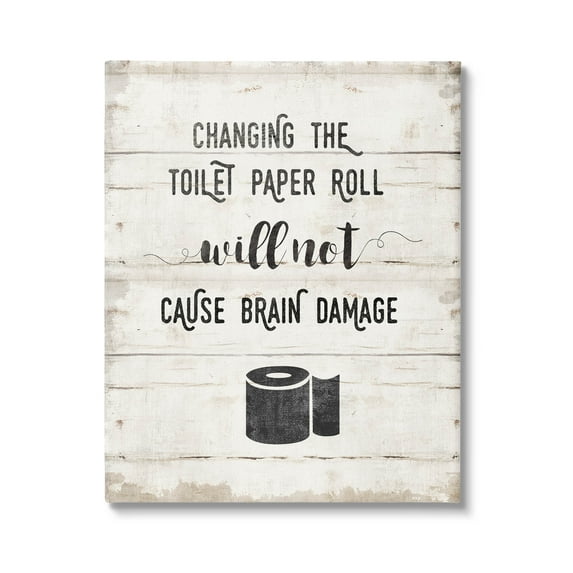 Stupell Industries Changing Toilet Paper Funny Graphic Art Gallery Wrapped Canvas Print Wall Art, Design by Amanda Murray