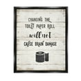 thumbnail image 1 of Stupell Industries Changing Toilet Paper Funny Graphic Art Jet Black Floating Framed Canvas Print Wall Art, Design by Amanda Murray, 1 of 8